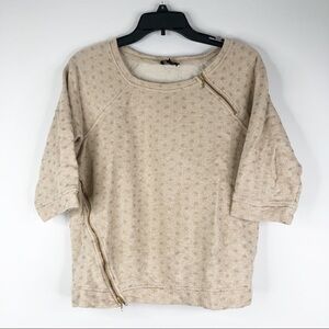 The Limited Gold Polka Dot Zipper Sweatshirt
